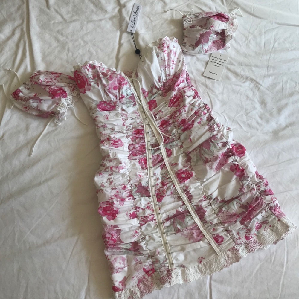 For Love and Lemons Mills Ruched Mini Dress